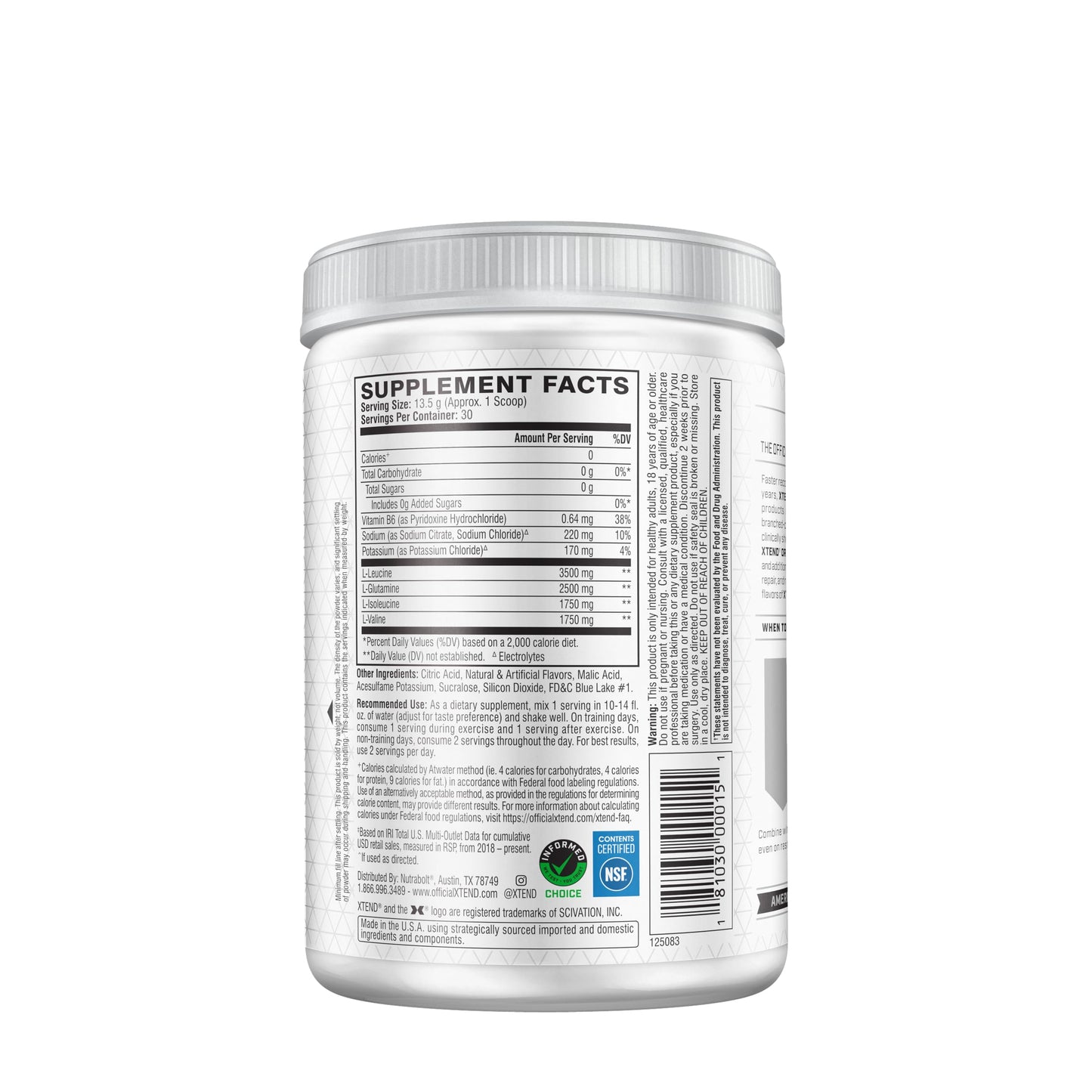 Scivation Xtend BCAA Powder, Strawberry Kiwi, 90 Servings