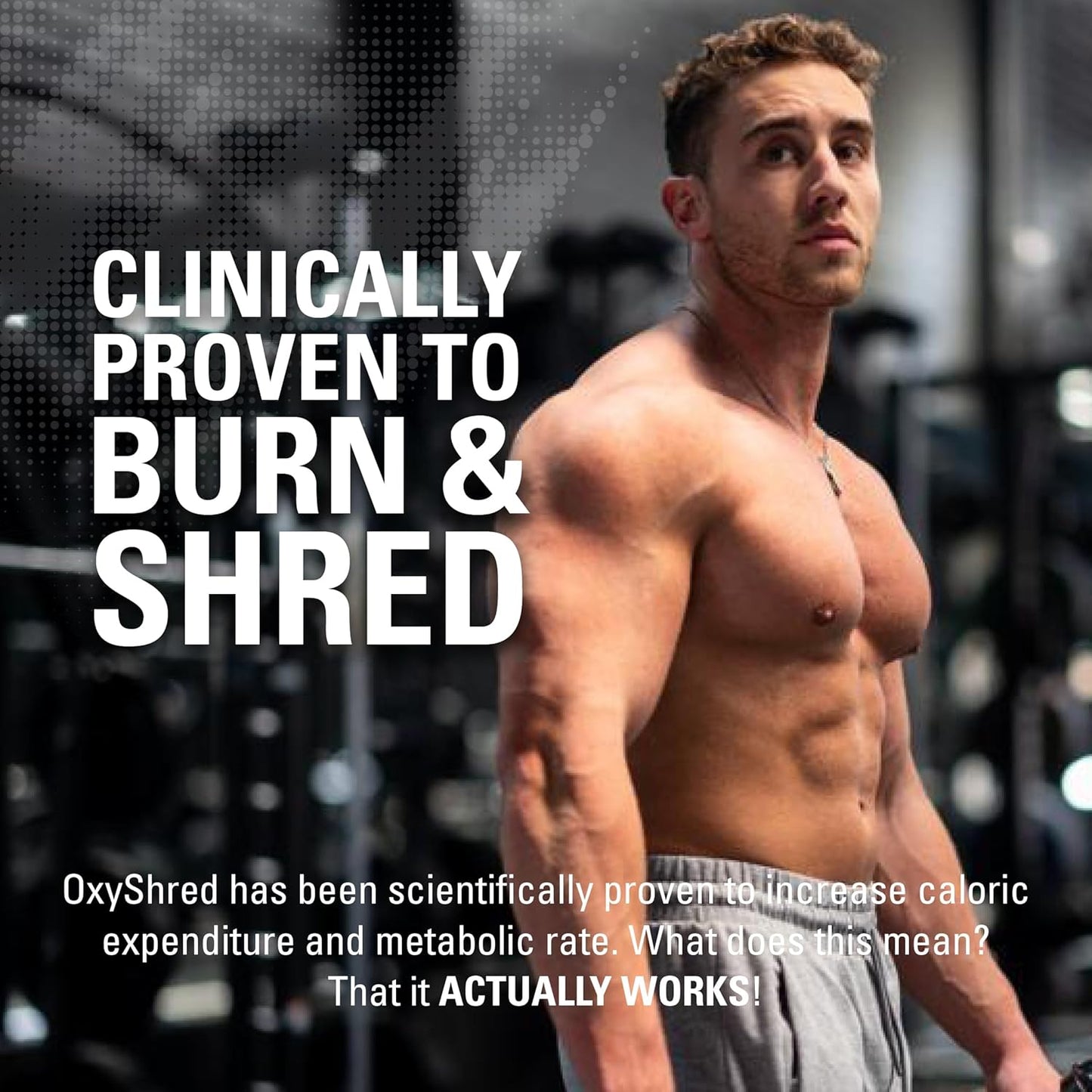 EHPlabs OxyShred Ultra Concentration Shredding Supplement - Clinically Proven, Pre Workout, Promotes Shredding, Natural Energy Boost - Peach Candy Rings, 60 Servings
