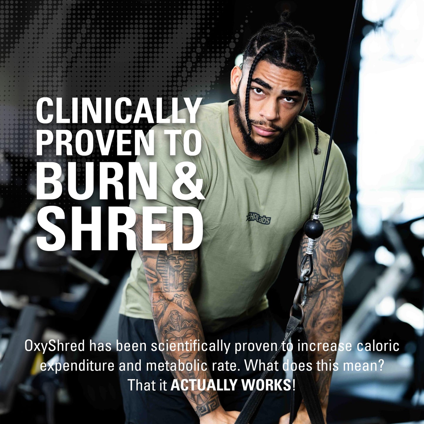EHPlabs OxyShred Ultra Concentration Shredding Supplement - Clinically Proven, Pre Workout, Promotes Shredding, Natural Energy Boost - Peach Candy Rings, 60 Servings