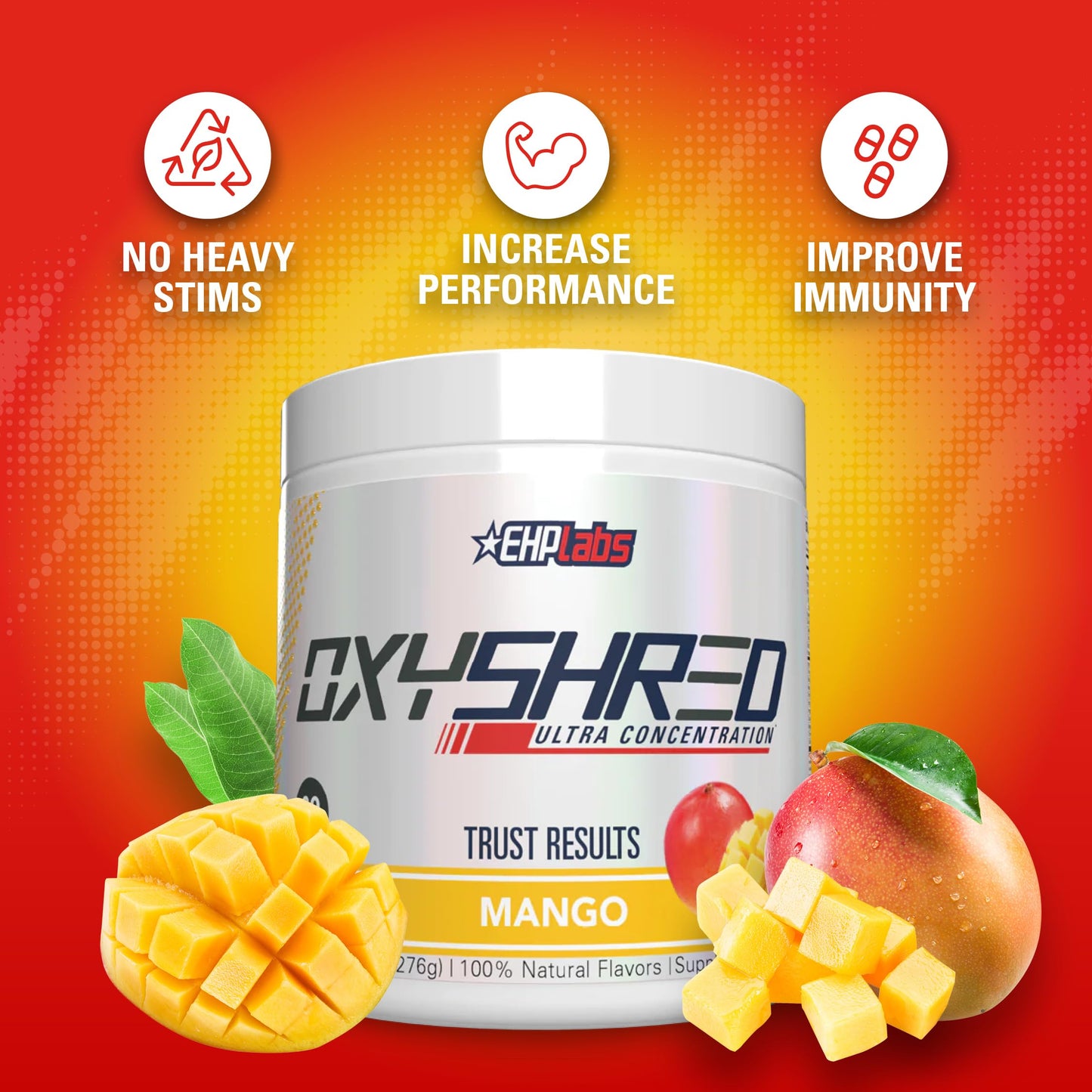EHPlabs OxyShred Ultra Concentration Shredding Supplement - Clinically Proven, Pre Workout, Promotes Shredding, Natural Energy Boost - Peach Candy Rings, 60 Servings