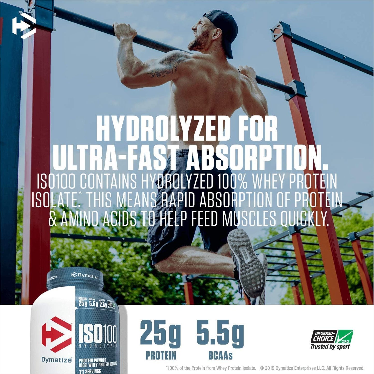 Dymatize ISO100 - 100% Hydrolyzed Whey Protein Isolate - Chocolate Peanut Butter, 5lbs/2.3kg