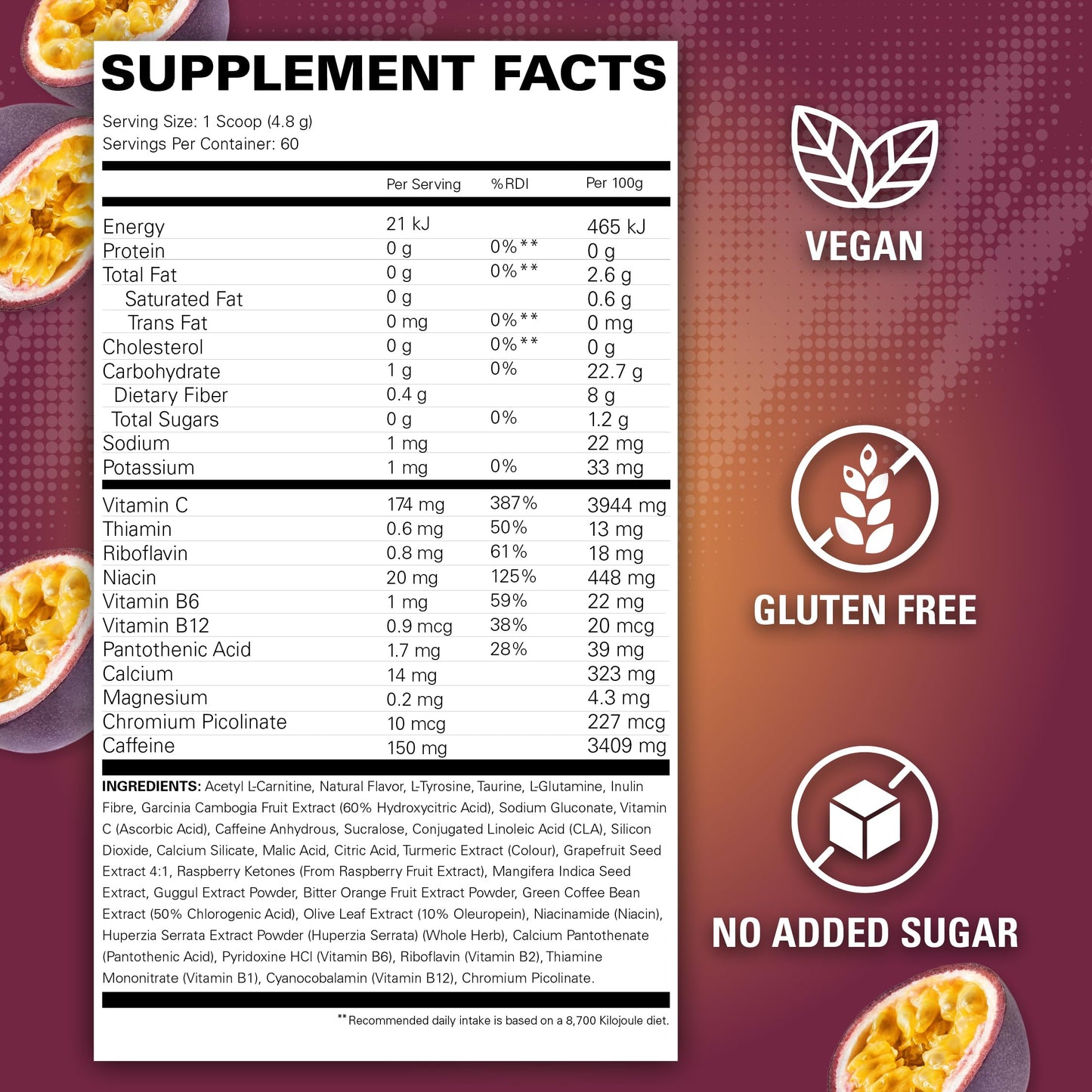 EHPlabs OxyShred Ultra Concentration Shredding Supplement - Clinically Proven, Pre Workout, Promotes Shredding, Natural Energy Boost - Peach Candy Rings, 60 Servings