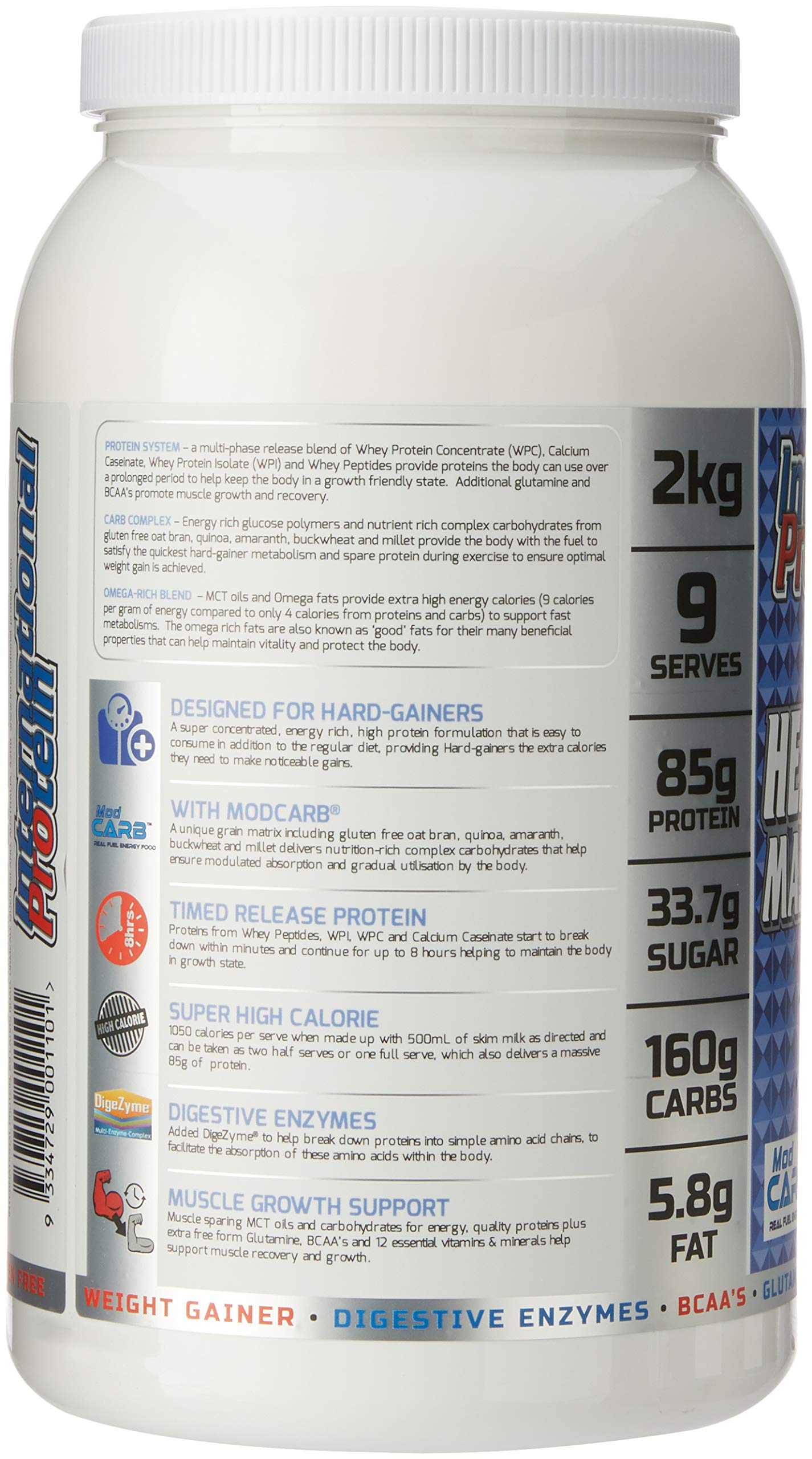 International Protein Chocolate Flavour Heavyweight Mass Gainer 4 kg