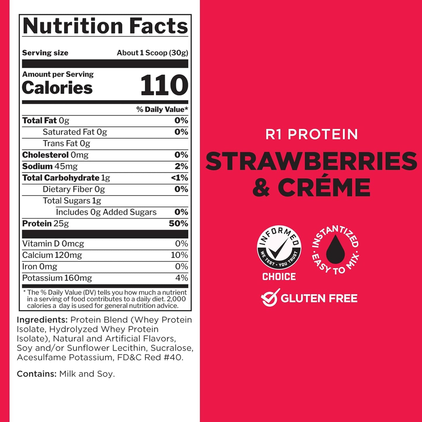 Rule1 R1 100% Whey Protein Isolate and Hydrolysate Protein Powder 1.98 lb, Vanilla Butter Cake (30 Servings)