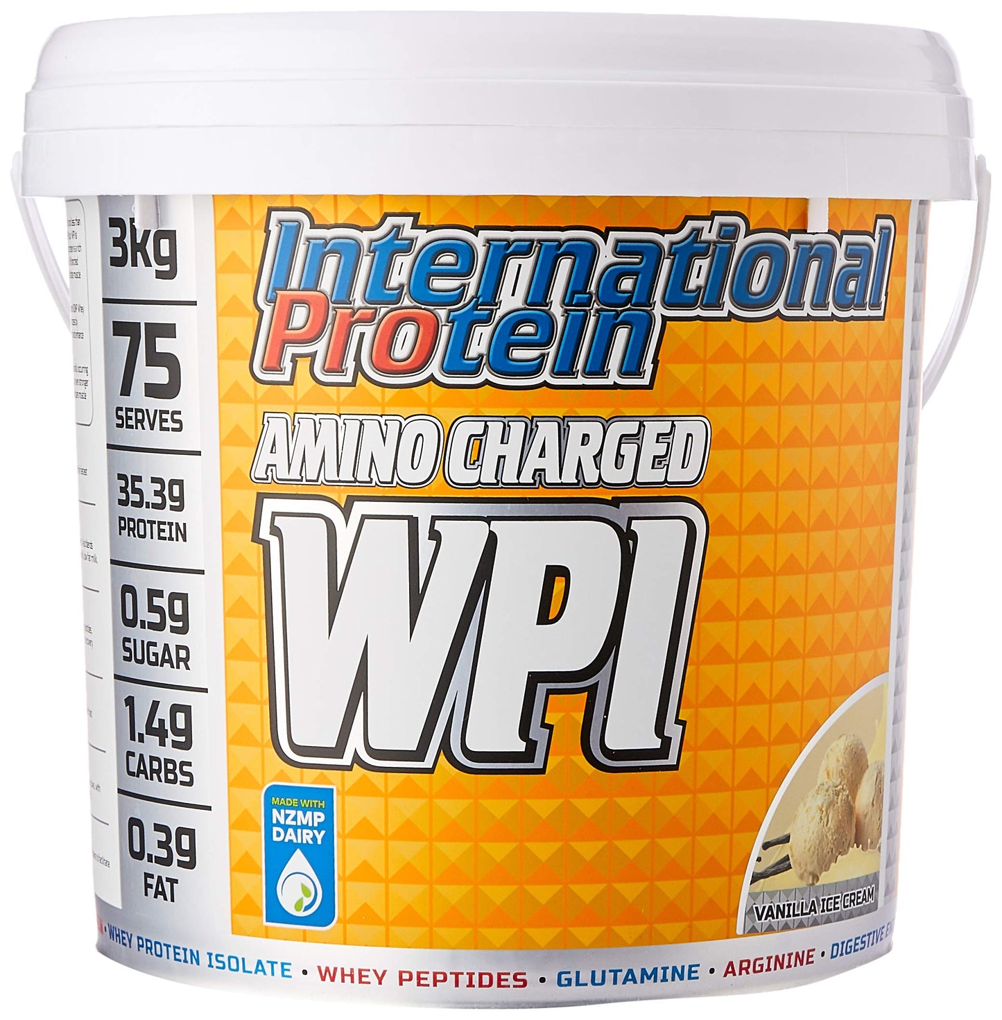 International Protein Amino Charged Vanilla Ice Cream Flavour Whey Protein Isolate Powder 3 kg