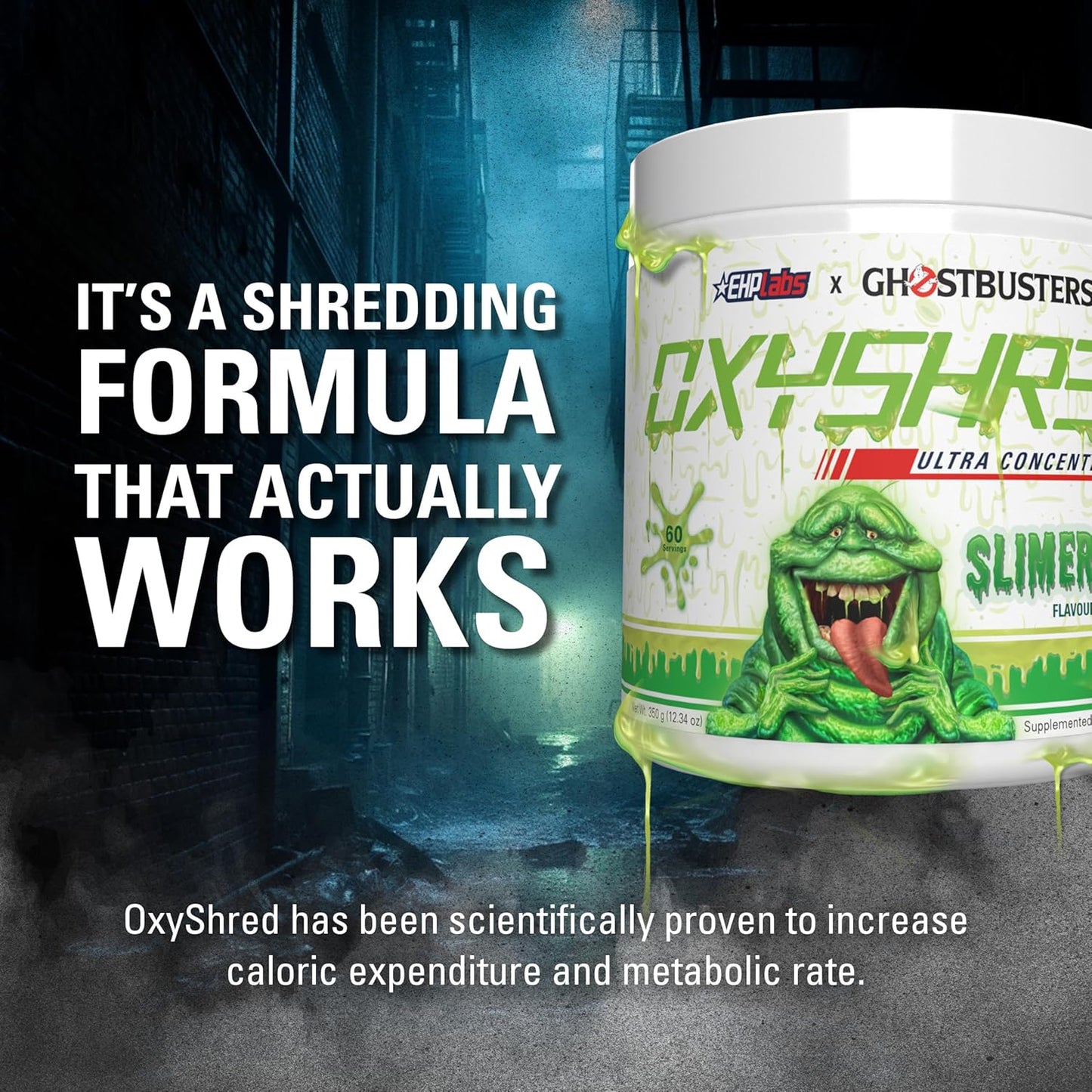 EHPlabs OxyShred Ultra Concentration Shredding Supplement - Clinically Proven, Pre Workout, Promotes Shredding, Natural Energy Boost - Peach Candy Rings, 60 Servings