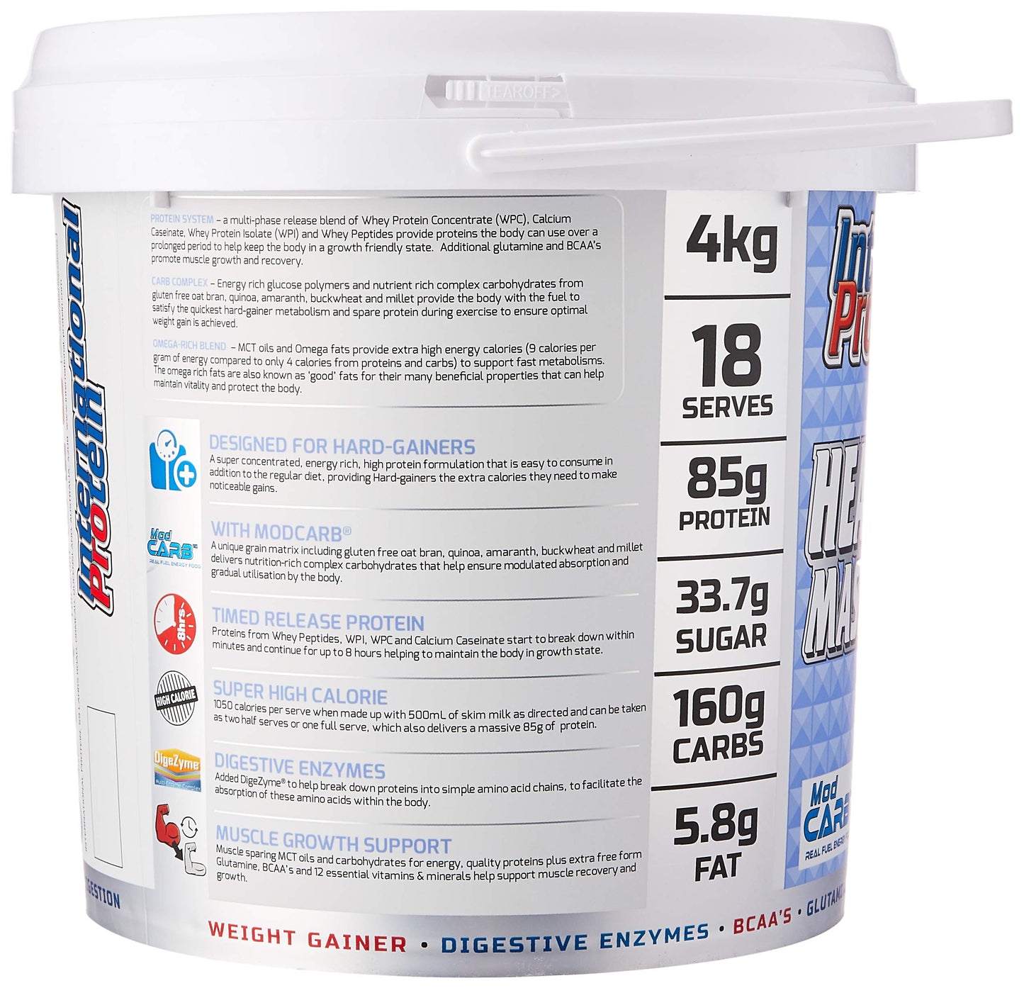 International Protein Chocolate Flavour Heavyweight Mass Gainer 4 kg