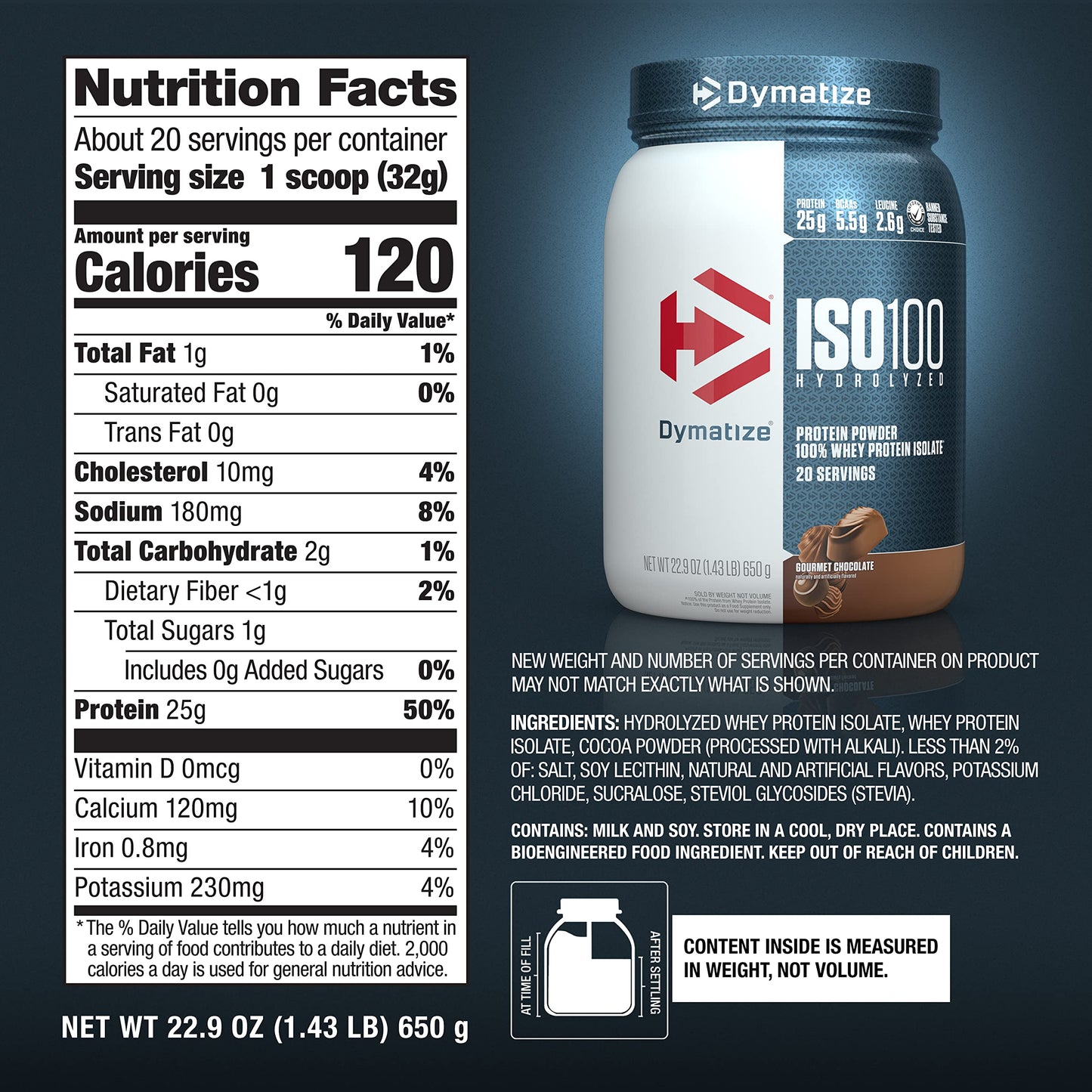 Dymatize ISO100 - 100% Hydrolyzed Whey Protein Isolate - Chocolate Peanut Butter, 5lbs/2.3kg