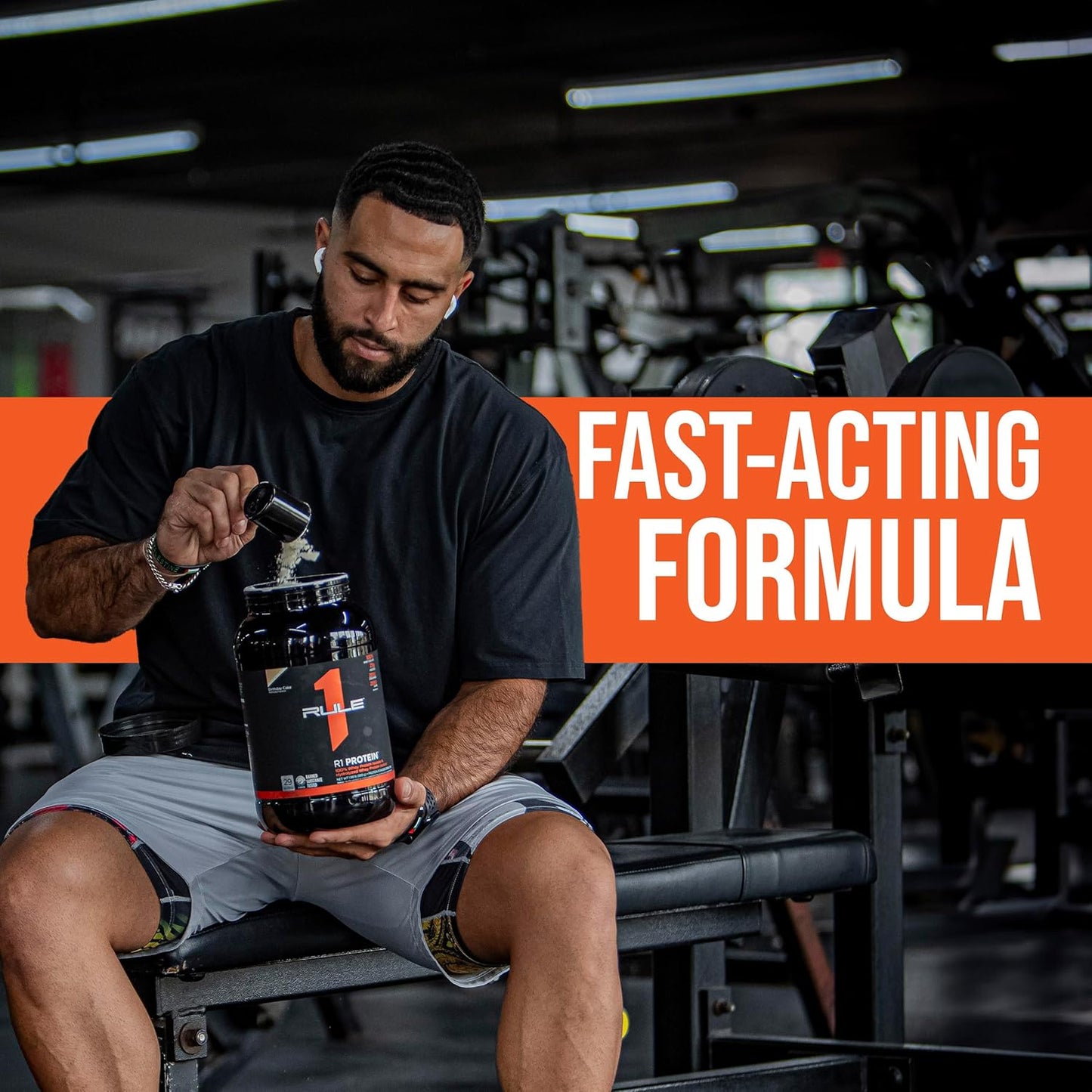 Rule1 R1 100% Whey Protein Isolate and Hydrolysate Protein Powder 1.98 lb, Vanilla Butter Cake (30 Servings)
