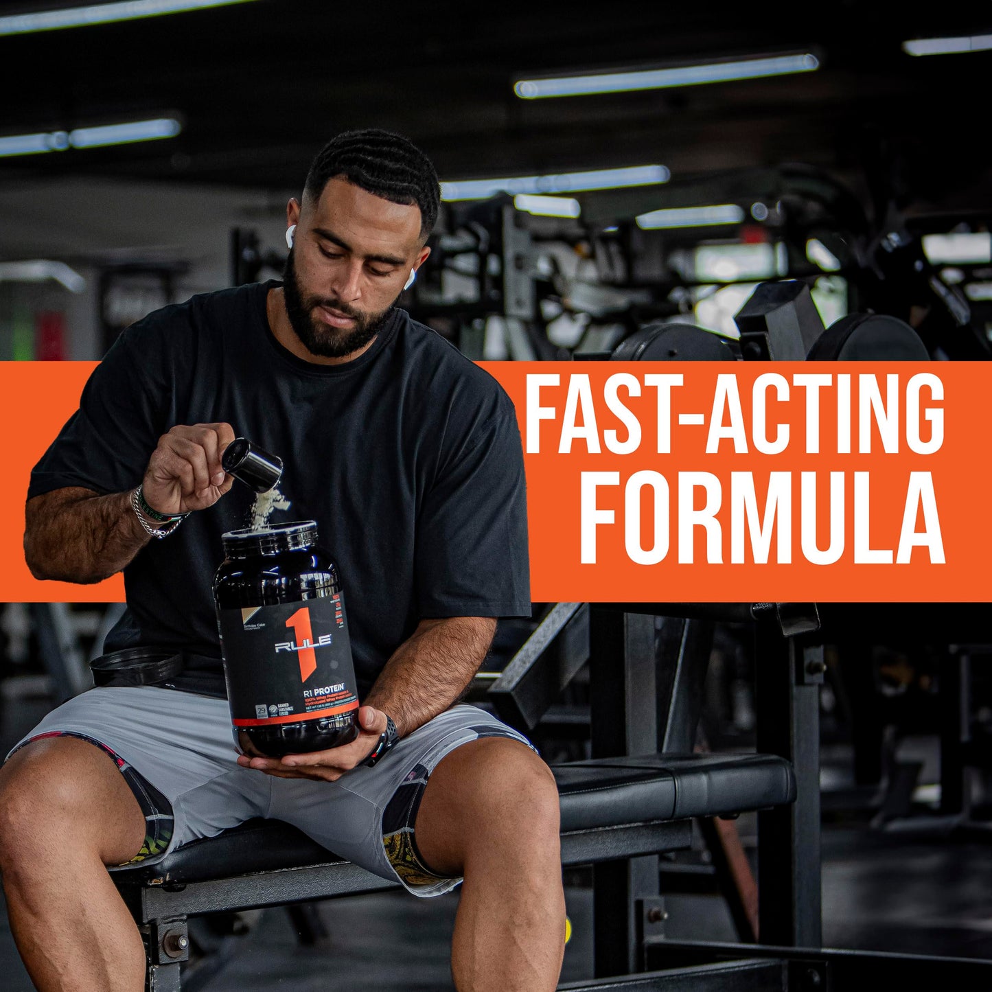 Rule1 R1 100% Whey Protein Isolate and Hydrolysate Protein Powder 1.98 lb, Vanilla Butter Cake (30 Servings)