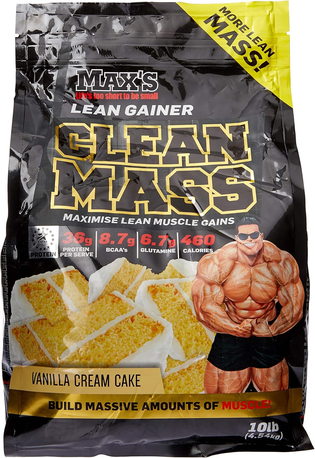 Max's Clean Mass Lean Muscle Gainer Protein Powder, Chocolate Fudge Sunday, 2.72kg
