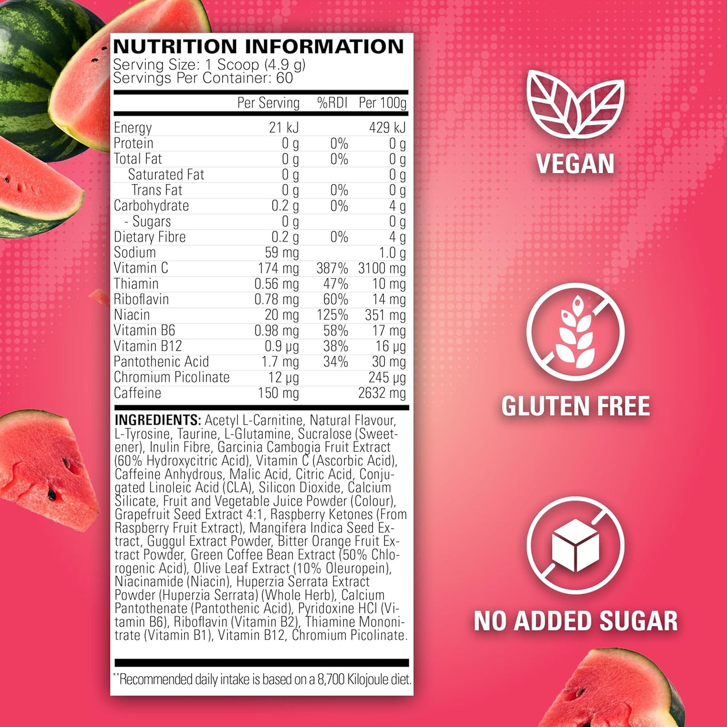 EHPlabs OxyShred Ultra Concentration Shredding Supplement - Clinically Proven, Pre Workout, Promotes Shredding, Natural Energy Boost - Peach Candy Rings, 60 Servings