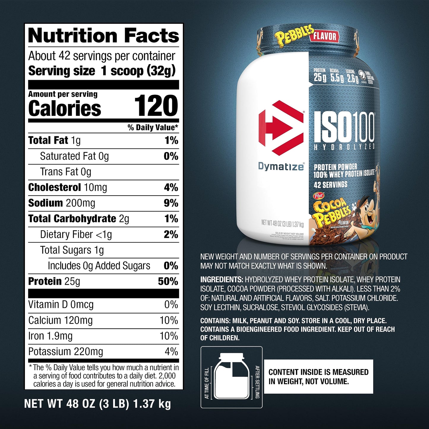 Dymatize ISO100 - 100% Hydrolyzed Whey Protein Isolate - Chocolate Peanut Butter, 5lbs/2.3kg