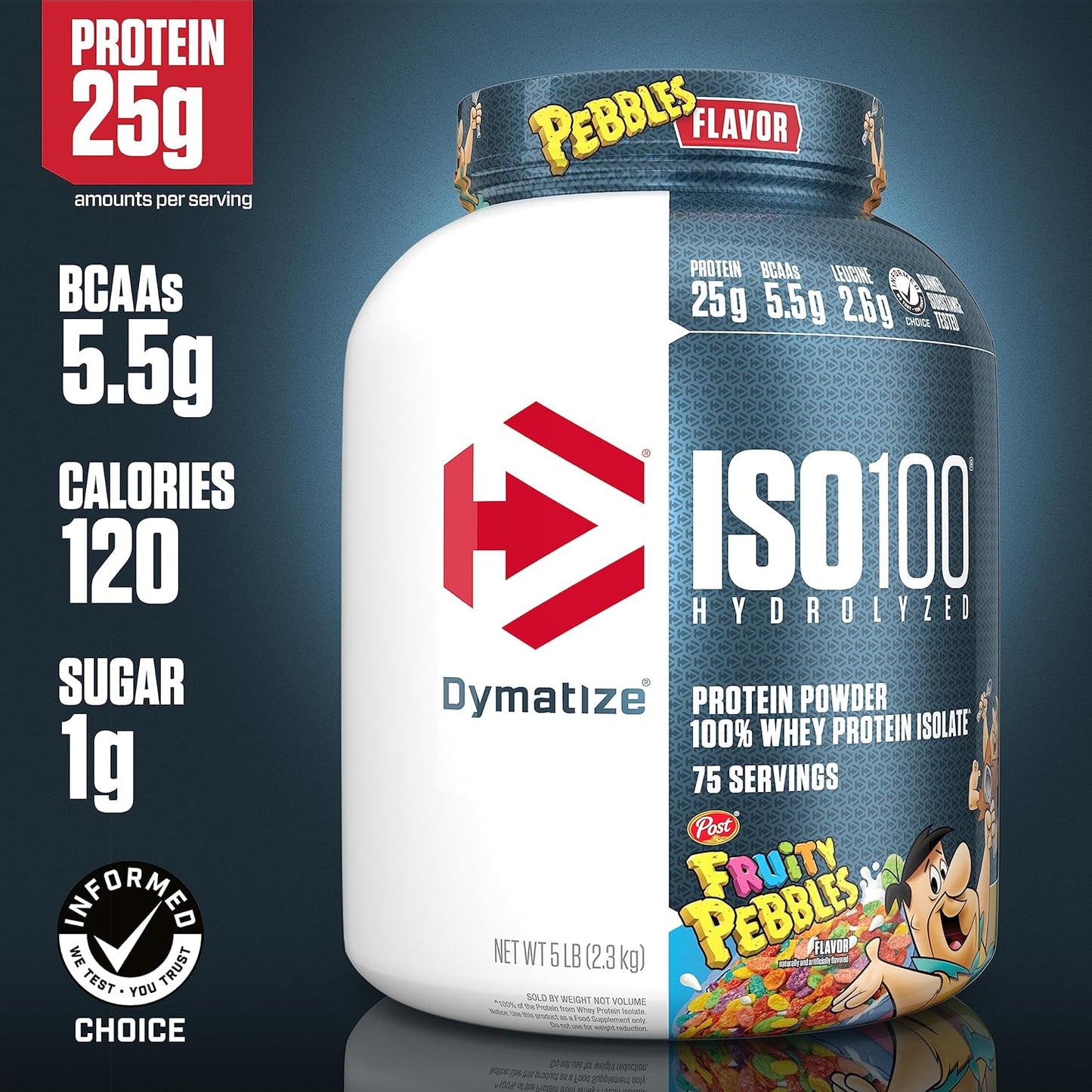 Dymatize ISO100 - 100% Hydrolyzed Whey Protein Isolate - Chocolate Peanut Butter, 5lbs/2.3kg