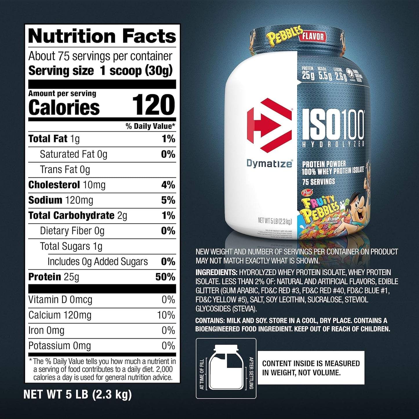 Dymatize ISO100 - 100% Hydrolyzed Whey Protein Isolate - Chocolate Peanut Butter, 5lbs/2.3kg
