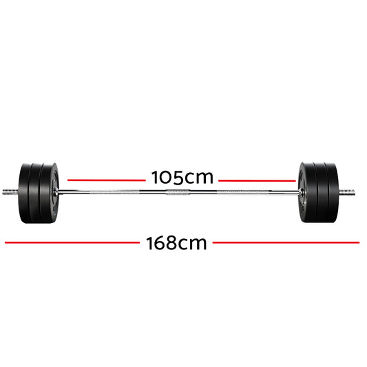 Everfit 68kg Barbell Weight Set Lifting 168cm