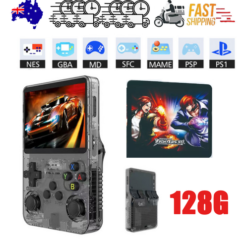 Gray Portable Retro Handheld Game Console 128GB 10000+ Games Retro Handheld Games