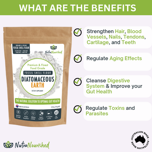 Fossil Shell Flour Powder - Food Grade Diatomaceous Earth - 250g