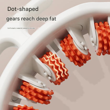 Orange and White 360 Massage Roller For Lymphatic Drainage & Cellulite
