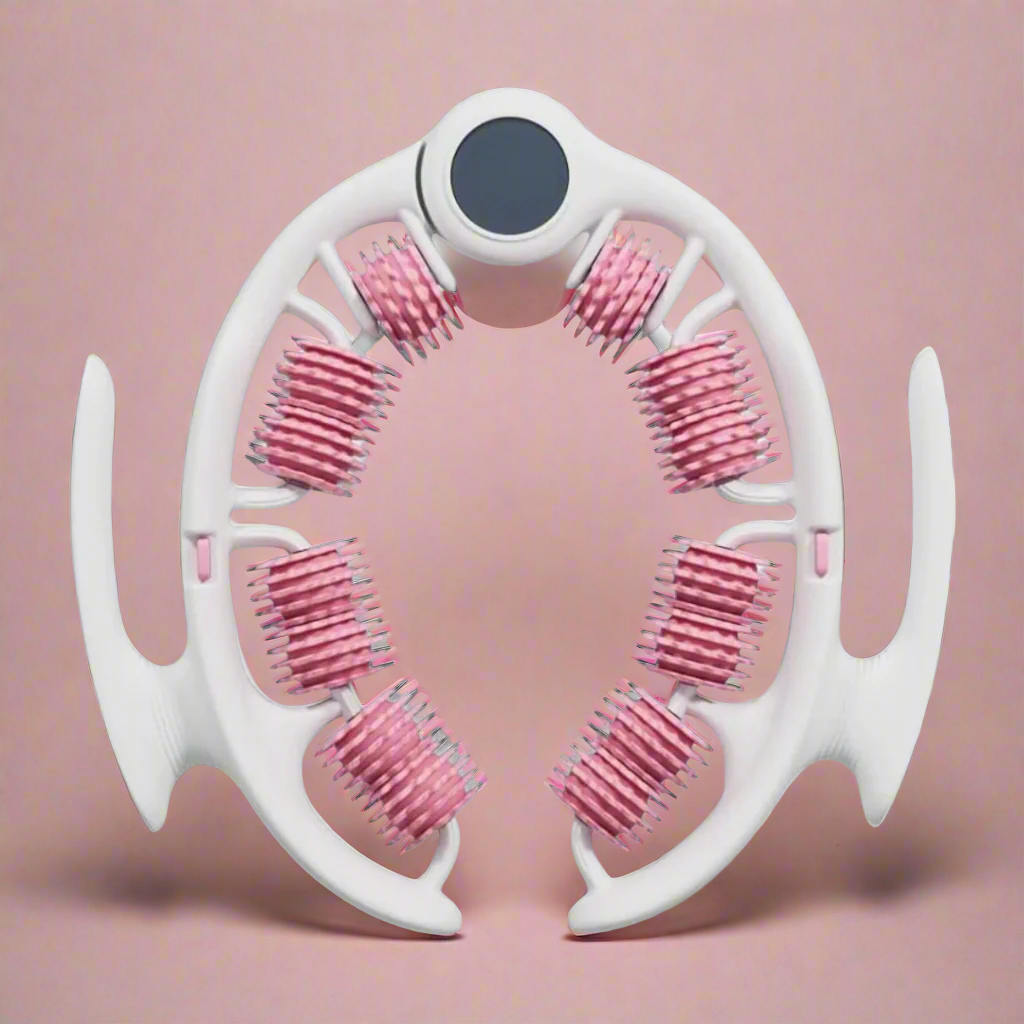 Pink 360 Degree Massage Roller For Lymphatic Drainage & Cellulite