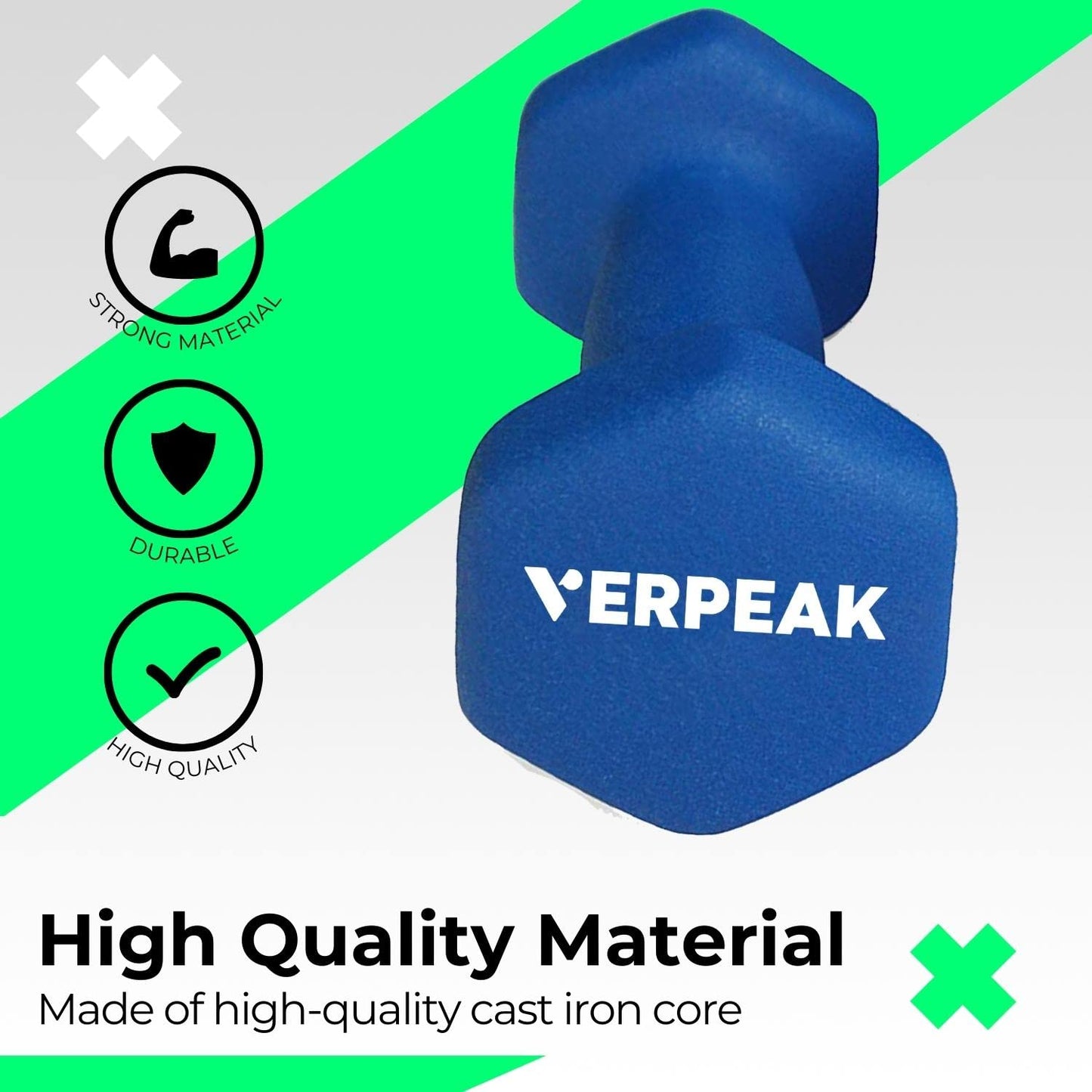 VERPEAK 24kg (3,4,5kg x 2) Neoprene Dumbbell Set