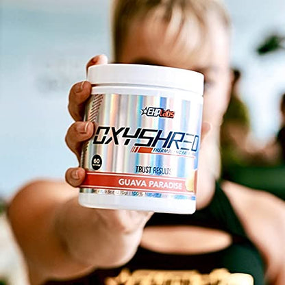 EHPlabs OxyShred Ultra Concentration Shredding Supplement - Clinically Proven, Pre Workout, Promotes Shredding, Natural Energy Boost - Peach Candy Rings, 60 Servings