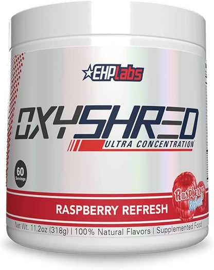 EHPlabs OxyShred Ultra Concentration Shredding Supplement - Clinically Proven, Pre Workout, Promotes Shredding, Natural Energy Boost - Peach Candy Rings, 60 Servings
