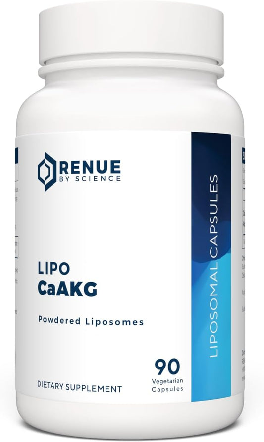 RENUE By Science CaAKG - Calcium Alpha-Ketoglutarate - (Liposomal) Supplement 300mg - Bioavailable Formula for Increased Absorption - 90 Capsules