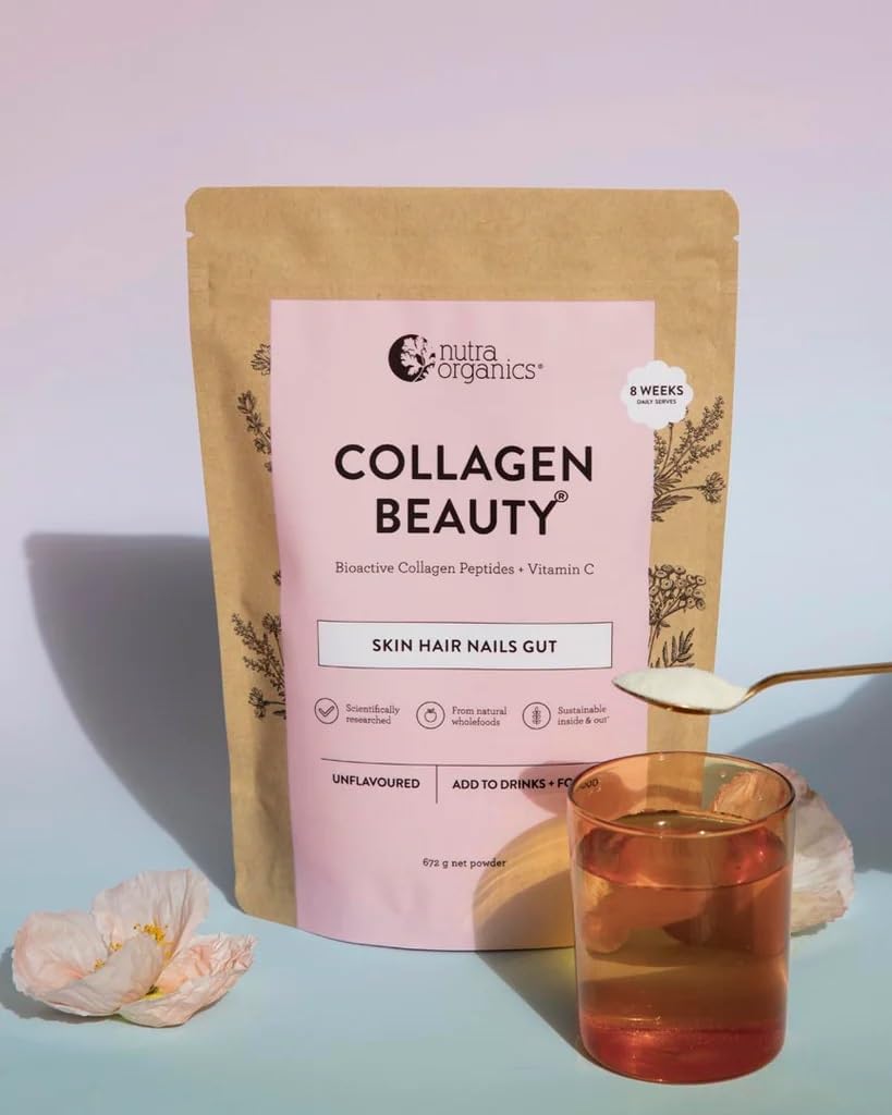Nutra Organics Collagen Beauty Unflavoured 672g | Anti-Aging Collagen Peptides and Vitamin C | Collagen Powder for Healthy Hair, Nail and Skin (56 Serves)