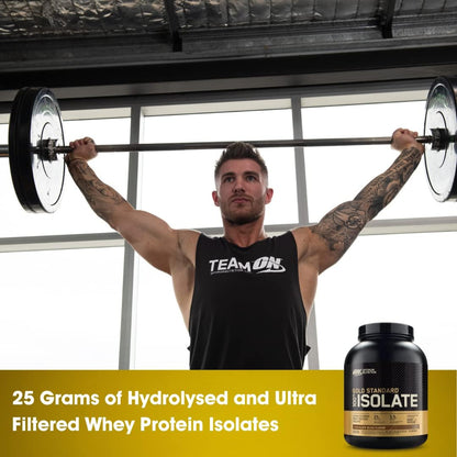 OPTIMUM NUTRITION Gold Standard 100% Isolate Protein Powder, Vanilla Flavour, 2.28kg