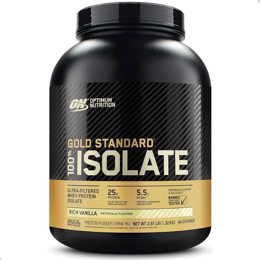 OPTIMUM NUTRITION Gold Standard 100% Isolate Protein Powder, Vanilla Flavour, 2.28kg