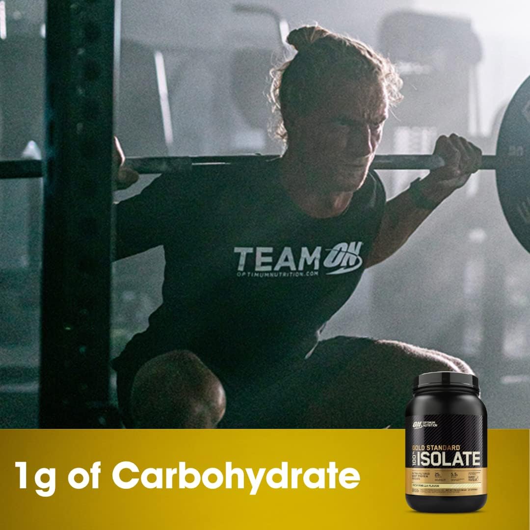 OPTIMUM NUTRITION Gold Standard 100% Isolate Protein Powder, Vanilla Flavour, 2.28kg