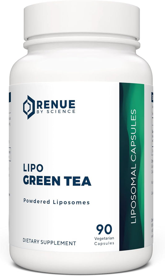 RENUE Liposomal Green Tea Extract Supplement 75 mg - 70% EGCG – Bioavailable Formula for Increased Absorption – 90 Capsules