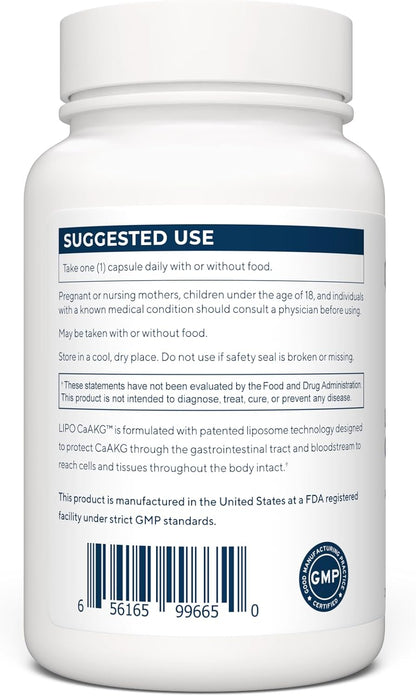 RENUE By Science CaAKG - Calcium Alpha-Ketoglutarate - (Liposomal) Supplement 300mg - Bioavailable Formula for Increased Absorption - 90 Capsules