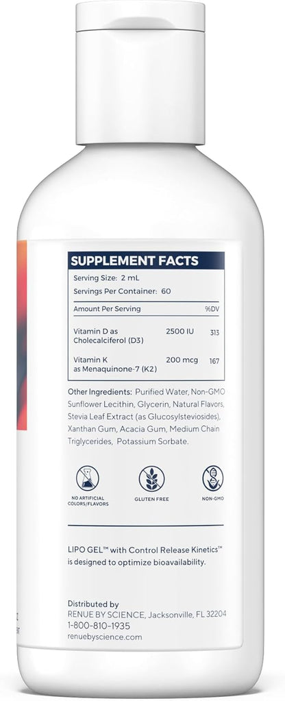 RENUE By Science Vitamin D3 & K2 (Liposomal Gel) 120 mL