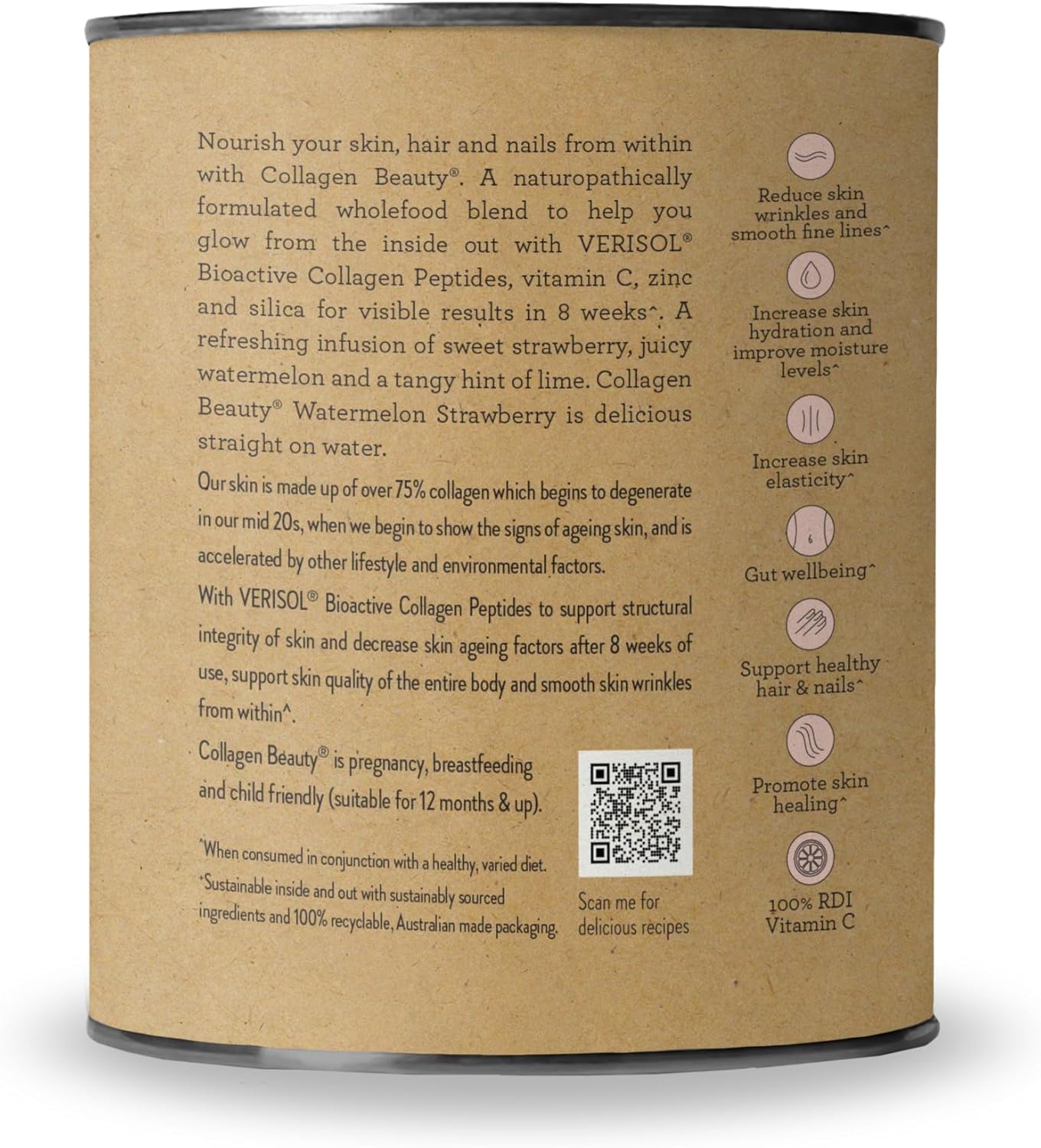 Nutra Organics Collagen Beauty Unflavoured 672g | Anti-Aging Collagen Peptides and Vitamin C | Collagen Powder for Healthy Hair, Nail and Skin (56 Serves)