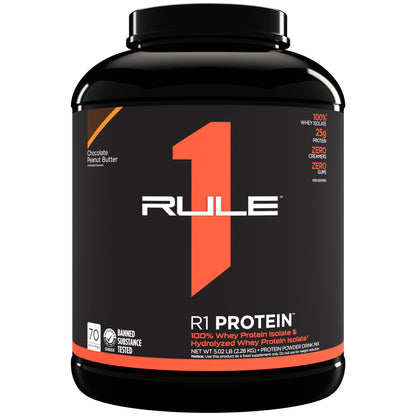 Rule1 R1 100% Whey Protein Isolate and Hydrolysate Protein Powder 1.98 lb, Vanilla Butter Cake (30 Servings)