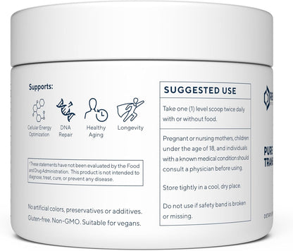 Renue By Science Pure Trans Resveratrol Powder - 100 Grams, 200 Day Supply - Supports Longevity, DNA Repair, Cellular Function, and Healthy Metabolism - Research Backed and Third-Party Tested