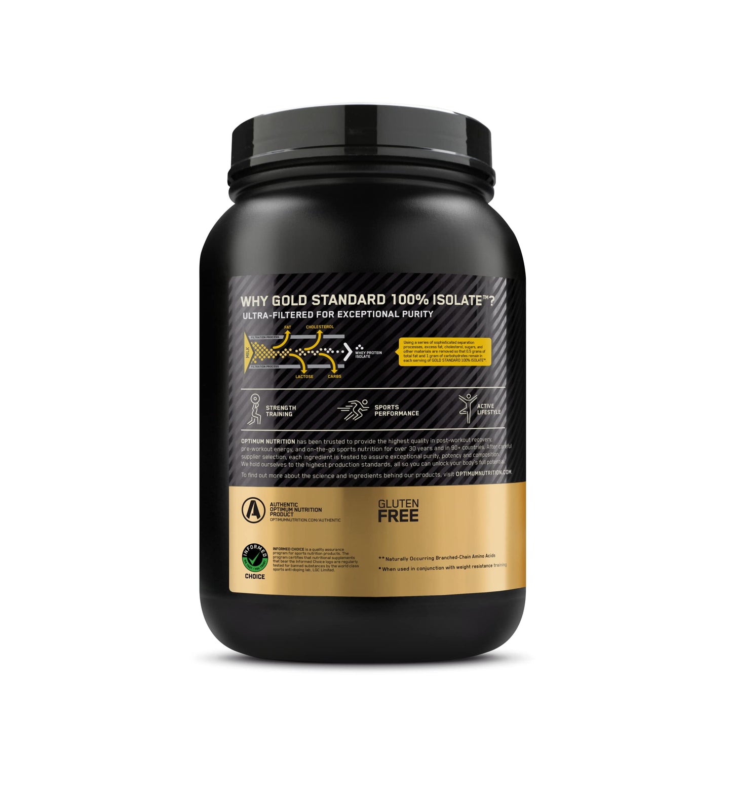 OPTIMUM NUTRITION Gold Standard 100% Isolate Protein Powder, Vanilla Flavour, 2.28kg