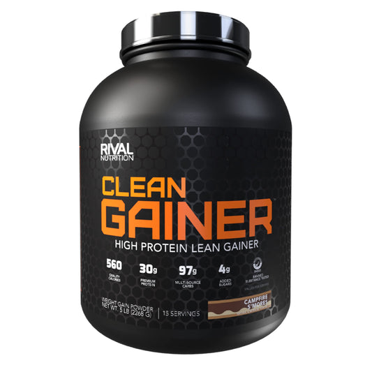 Rivalus Clean Gainer – Chocolate Fudge 10lb - Delicious Lean Mass Gainer with Premium Dairy Proteins, Complex Carbohydrates, and Quality Lipids, No Banned Substances, Made in USA