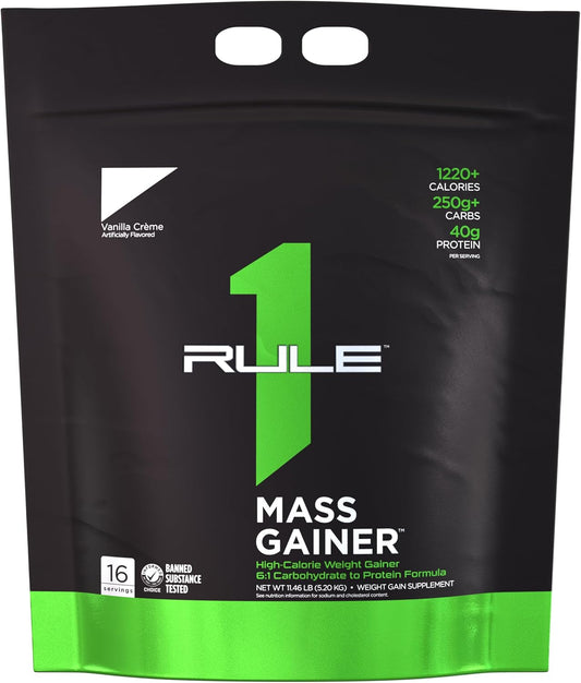 Rule1 R1 Mass Gainer High Calorie Weight Gainer Supplement 5.20 kg, Chocolate Fudge (16 Servings)