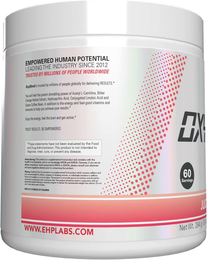 EHPlabs OxyShred Ultra Concentration Shredding Supplement - Clinically Proven, Pre Workout, Promotes Shredding, Natural Energy Boost - Peach Candy Rings, 60 Servings