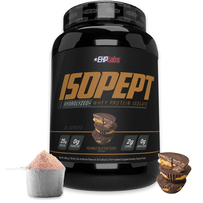 EHP Labs ISOPEPT Hydrolyzed Whey Protein Powder - 100% Whey Protein Isolate & Hydrolysate, 25g of Protein, Non-GMO, Gluten Free, Fast Absorbing, Easy Digesting, 25 Serves (Vanilla Ice-Cream)