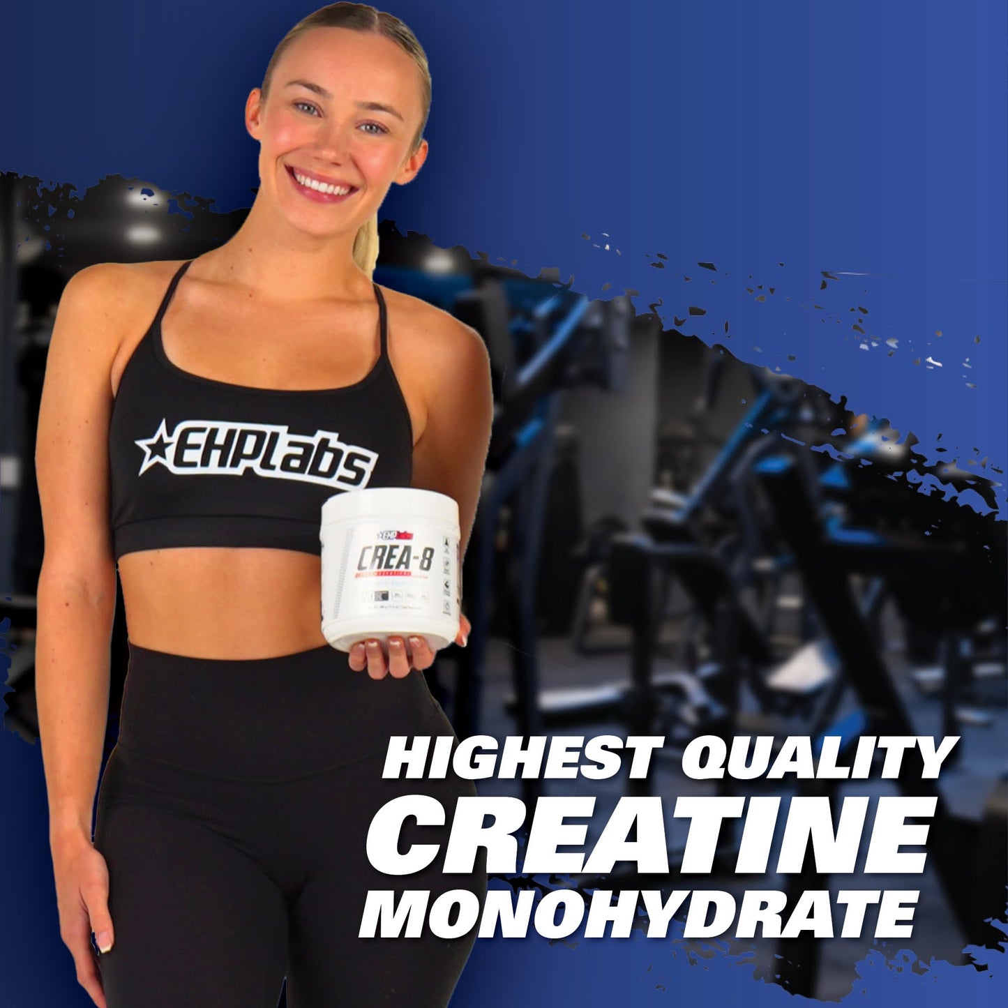 EHPlabs CREA-8 Creatine Monohydrate Powder - Creatine Powder for Building Lean Muscle Mass, Improves Strength & Power, Supports Brain Health - 100 Servings (500g)