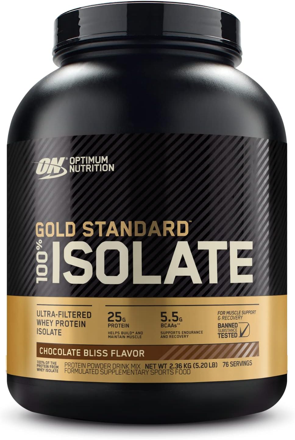 OPTIMUM NUTRITION Gold Standard 100% Isolate Protein Powder, Vanilla Flavour, 2.28kg