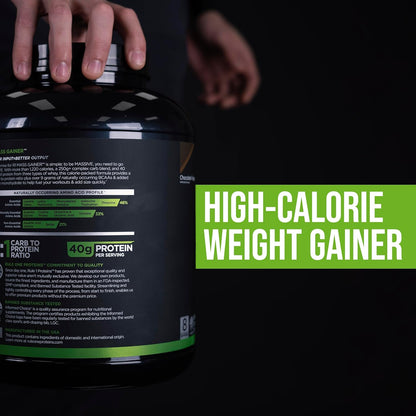 Rule1 R1 Mass Gainer High Calorie Weight Gainer Supplement 5.20 kg, Chocolate Fudge (16 Servings)
