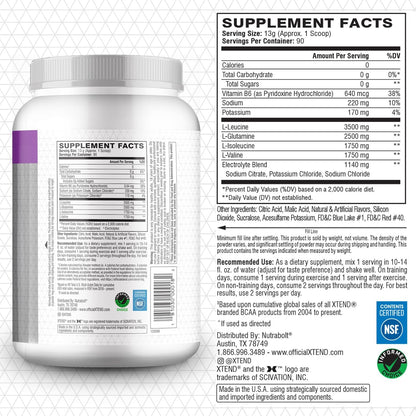 Scivation Xtend BCAA Powder, Strawberry Kiwi, 90 Servings