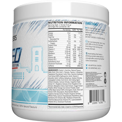 EHPlabs OxyShred Ultra Concentration Shredding Supplement - Clinically Proven, Pre Workout, Promotes Shredding, Natural Energy Boost - Peach Candy Rings, 60 Servings