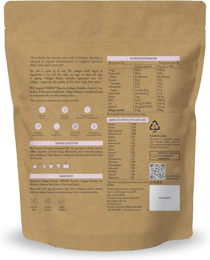 Nutra Organics Collagen Beauty Unflavoured 672g | Anti-Aging Collagen Peptides and Vitamin C | Collagen Powder for Healthy Hair, Nail and Skin (56 Serves)
