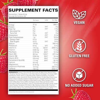 EHPlabs OxyShred Ultra Concentration Shredding Supplement - Clinically Proven, Pre Workout, Promotes Shredding, Natural Energy Boost - Peach Candy Rings, 60 Servings